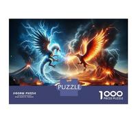 Puzzle Da 1000 Pezzi Per Adolescenti Puzzle Phoenix Vs. Dragon Battle Puzzle Per Adolescenti Giochi Rilassanti Decorazione Perfetta Regali Di Compleanno E Unici 38x26cm/1000pcs