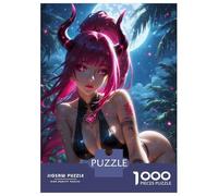 Puzzle Da 1000 Pezzi Per Adolescenti Puzzle Pink-Haired Demon Girl Puzzle Per Adulti Gioco Pratico Ma Divertente E Umoristico Interazione Genitore-figlio 70x50cm/1000pcs