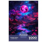 Puzzle Da 1000 Pezzi Per Adolescenti Puzzle Pink Moon Landscape Puzzle Per Adulti Gioco Pratico Migliora La Memoria Riduce Lo Stress Regali 38x26cm/1000pcs