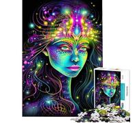 Puzzle da 1000 pezzi per adolescenti puzzle psichedelici trance con donna gioco per adulti gioco per famiglie gara di velocità manuale compleanno e Natale (dimensioni 38x52cm)