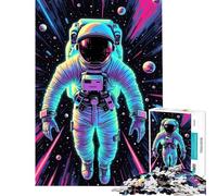 Puzzle da 1000 pezzi per adolescenti puzzle psichedelico con astronauta nello spazio puzzle per adulti giochi divertenti decorazione murale stimola l'attività cerebrale (dimensioni 38x26cm)
