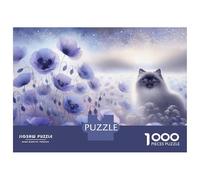 Puzzle Da 1000 Pezzi Per Adolescenti Puzzle Purple Poppy Cat Garden Puzzle Fai Da Te Giocattoli Per Il Divertimento in Famiglia Per Compleanno, Natale 70x50cm/1000pcs
