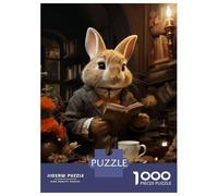 Puzzle Da 1000 Pezzi Per Adolescenti Puzzle Rabbit Drinking Tea Puzzle Per Adulti Gioco Pratico Ma Divertente E Umoristico Interazione Genitore-figlio 52x38cm/1000pcs