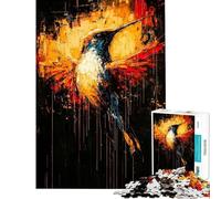 Puzzle da 1000 pezzi per adolescenti puzzle Radiant Flight puzzle espressionista contemporaneo con colibrì giochi divertenti decorazioni murali che aiutano ad allenare il cervello (dimensioni 50x75cm)