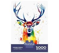 Puzzle Da 1000 Pezzi Per Adolescenti Puzzle Rainbow Deer Watercolor Puzzle Per Adulti Giochi Rilassanti Che Migliorano La Memoria Regali Di Compleanno E Unici 38x26cm/1000pcs