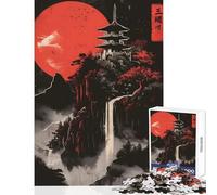 Puzzle da 1000 pezzi per adolescenti puzzle Red Moon Japan Ink giocattoli antistress regali di Babbo Natale segreto giochi rilassanti per migliorare l'amore tra coppie dimensioni 50x75cm