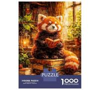 Puzzle Da 1000 Pezzi Per Adolescenti Puzzle Red Panda Reading A Book Puzzle Giocattoli Antistress Decorazione Da Parete Per Compleanno, Natale 52x38cm/1000pcs