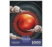 Puzzle Da 1000 Pezzi Per Adolescenti Puzzle Red Sun with Clouds Digital Art Puzzle Per Adolescenti Giochi Rilassanti Decorazione Perfetta Regali Di Compleanno E Unici 70x50cm/1000pcs