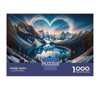 Puzzle Da 1000 Pezzi Per Adolescenti Puzzle Romantic Heart-Shaped Lake Adolescenti Puzzle Giochi Divertenti Un'opera D'arte Per Compleanno, Natale 52x38cm/1000pcs