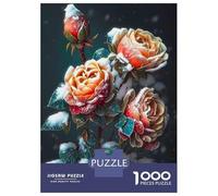 Puzzle Da 1000 Pezzi Per Adolescenti Puzzle Rose Garden Flowers Snow Puzzle Giochi Rilassanti Regalo Di Compleanno Regali Antistress 52x38cm/1000pcs