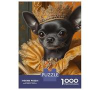 Puzzle Da 1000 Pezzi Per Adolescenti Puzzle Royal Chihuahua in Golden Elegance Chihuahua Queen Puzzle Per Adulti Giochi Rilassanti Che Migliorano La Memoria Regali Di Compleanno E Unici 70x50cm/1000p