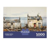 Puzzle Da 1000 Pezzi Per Adolescenti Puzzle Rustic Cottage by The Sea Puzzle Giochi Per Famiglie Corsa Di Velocità Manuale Regali Di Compleanno E Unici 52x38cm/1000pcs