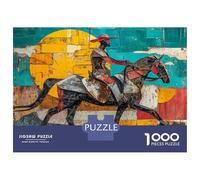Puzzle Da 1000 Pezzi Per Adolescenti Puzzle Rustic Horse Rider Art Print Per Adolescenti Puzzle Gioco Pratico Decorazione Murale Compleanno E Regali 52x38cm/1000pcs