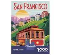 Puzzle Da 1000 Pezzi Per Adolescenti Puzzle San Francisco Cable Car Travel Puzzle Per Adulti Gioco Pratico Ma Divertente E Umoristico Interazione Genitore-figlio 52x38cm/1000pcs