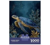 Puzzle Da 1000 Pezzi Per Adolescenti Puzzle Sea Turtle in Deep Blue Ocean Per Adolescenti Puzzle Gioco Pratico Decorazione Murale Compleanno E Regali 52x38cm/1000pcs