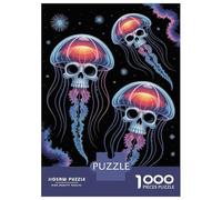 Puzzle Da 1000 Pezzi Per Adolescenti Puzzle Skull Jellyfish in Space Puzzle Gioco Pratico Corsa Di Velocità Manuale Offerta Come Regalo Per Tutta La Famiglia 52x38cm/1000pcs