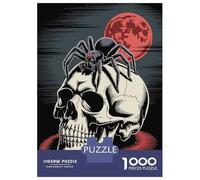 Puzzle Da 1000 Pezzi Per Adolescenti Puzzle Skull with Spider And Blood Moon Puzzle Per Adolescenti Giochi Rilassanti Decorazione Perfetta Regali Di Compleanno E Unici 38x26cm/1000pcs