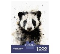 Puzzle Da 1000 Pezzi Per Adolescenti Puzzle Skunk Beauty Black Ink Puzzle Per Adulti Giocattolo Decorazione Da Parete Un'opera D'arte Difficile E Stimolante 38x26cm/1000pcs