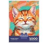 Puzzle Da 1000 Pezzi Per Adolescenti Puzzle Smiling Orange Tabby Puzzle Giocattoli Antistress Decorazione Da Parete Per Compleanno, Natale 52x38cm/1000pcs