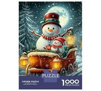 Puzzle Da 1000 Pezzi Per Adolescenti Puzzle Snowman Sleigh Winter Scene Puzzle Giochi Per Famiglie Corsa Di Velocità Manuale Regali Di Compleanno E Unici 38x26cm/1000pcs
