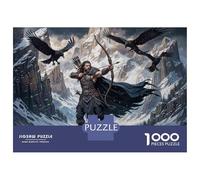 Puzzle Da 1000 Pezzi Per Adolescenti Puzzle Snowy Mountain Archer with Ravens Per Adolescenti Puzzle Gioco Pratico Decorazione Murale Compleanno E Regali 70x50cm/1000pcs