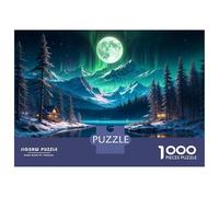 Puzzle Da 1000 Pezzi Per Adolescenti Puzzle Snowy Mountain Lake Night Scene Puzzle Per Adulti Giocattoli Antistress Sfida Difficile Per Compleanno, Natale 70x50cm/1000pcs
