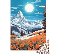 Puzzle Da 1000 Pezzi Per Adolescenti Puzzle Snowy Mountain Night Scene Puzzle Per Adolescenti Giochi Rilassanti Decorazione Perfetta Regali Di Compleanno E Unici 52x38cm/1000pcs