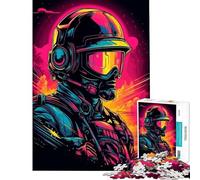 Puzzle da 1000 pezzi per adolescenti puzzle soldato synthwave attività divertenti da fare a casa decorazione murale gioco pratico per ragazzi dai 14 anni in su gioco di puzzle offerto (38x26cm)