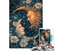 Puzzle da 1000 pezzi per adolescenti puzzle Sole e Luna Abbraccio Floreale puzzle per adulti gioco per famiglie sfida impegnativa regalo antistress (dimensioni 38x26cm)