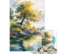 Puzzle da 1000 pezzi per adolescenti puzzle "Solitudine sul fiume" per adulti giochi rilassanti migliora la memoria attività divertenti da fare a casa (dimensioni 50x75cm)