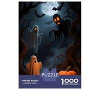 Puzzle Da 1000 Pezzi Per Adolescenti Puzzle Spooky Halloween Night with Ghosts And Pumpkins Puzzle Per Adulti Giochi Rilassanti Che Migliorano La Memoria Regali Di Compleanno E Unici 70x50cm/1000pcs