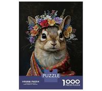 Puzzle Da 1000 Pezzi Per Adolescenti Puzzle Squirrel with Flowers Puzzle Per Adolescenti Giochi Rilassanti Decorazione Perfetta Regali Di Compleanno E Unici 52x38cm/1000pcs