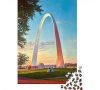 Puzzle Da 1000 Pezzi Per Adolescenti Puzzle St. Louis Gateway Arch Sunset-1 Puzzle Fai Da Te Giocattoli Per Il Divertimento in Famiglia Per Compleanno, Natale 52x38cm/1000pcs