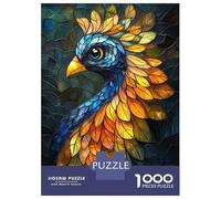 Puzzle Da 1000 Pezzi Per Adolescenti Puzzle Stained Glass Bird Per Adolescenti Puzzle Gioco Pratico Decorazione Murale Compleanno E Regali 52x38cm/1000pcs