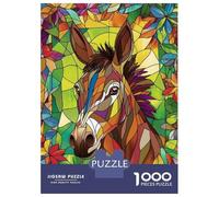 Puzzle Da 1000 Pezzi Per Adolescenti Puzzle Stained Glass Donkey Puzzle Per Adulti Giochi Rilassanti Che Migliorano La Memoria Regali Di Compleanno E Unici 70x50cm/1000pcs