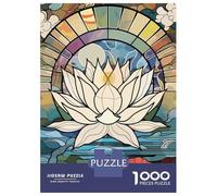 Puzzle Da 1000 Pezzi Per Adolescenti Puzzle Stained Glass Lotus Flower Per Adolescenti Puzzle Gioco Pratico Decorazione Murale Compleanno E Regali 38x26cm/1000pcs