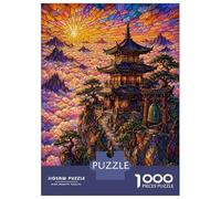 Puzzle Da 1000 Pezzi Per Adolescenti Puzzle Stained Glass Pagoda Above Clouds Puzzle Per Adulti Giochi Rilassanti Taglio Di Precisione Difficile E Impegnativo 70x50cm/1000pcs