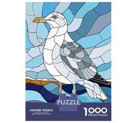 Puzzle Da 1000 Pezzi Per Adolescenti Puzzle Stained Glass Seagull by The Sea Per Adolescenti Puzzle Gioco Pratico Decorazione Murale Compleanno E Regali 38x26cm/1000pcs