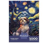 Puzzle Da 1000 Pezzi Per Adolescenti Puzzle Starry Night Cute Shih Tzu Puzzle Giochi Per Famiglie Decorazione Per La Casa Regali Unici Per Compleanno 70x50cm/1000pcs