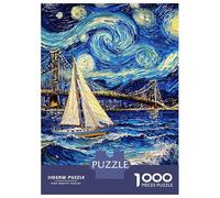 Puzzle Da 1000 Pezzi Per Adolescenti Puzzle Starry Night Sailboat Puzzle Giochi Per Famiglie Corsa Di Velocità Manuale Regali Di Compleanno E Unici 38x26cm/1000pcs