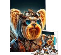 Puzzle da 1000 pezzi per adolescenti puzzle Steampunk Yorkie per adulti giochi per famiglie modelli da assemblare regali di compleanno e unici (dimensioni 50x75cm)