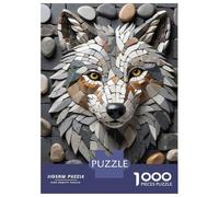 Puzzle Da 1000 Pezzi Per Adolescenti Puzzle Stone Mosaic Wolf Head Art Puzzle Per Adulti Gioco Per Famiglie Analisi E Logica Regali Di Compleanno E Unici 38x26cm/1000pcs