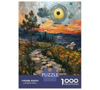 Puzzle Da 1000 Pezzi Per Adolescenti Puzzle Stone Path Sunset Puzzle Fai Da Te Giocattoli Per Il Divertimento in Famiglia Per Compleanno, Natale 52x38cm/1000pcs