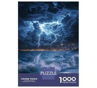 Puzzle Da 1000 Pezzi Per Adolescenti Puzzle Stormy Night by The Sea-2 Puzzle Fai Da Te Giocattoli Decorazione Per La Casa Regali Unici Per Compleanno 38x26cm/1000pcs