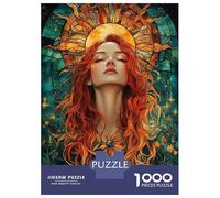 Puzzle Da 1000 Pezzi Per Adolescenti Puzzle Sun Goddess with Flowers Puzzle Per Adulti Gioco Pratico Ma Divertente E Umoristico Interazione Genitore-figlio 52x38cm/1000pcs