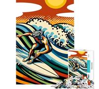 Puzzle da 1000 pezzi per adolescenti puzzle surf Wpap Pop Art colori difficile e stimolante decorazione per la casa giocattolo antistress adatto a partire dai 14 anni (38x26cm)