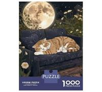 Puzzle Da 1000 Pezzi Per Adolescenti Puzzle Tabby Cat Sleeping Under The Moon Puzzle Per Adolescenti Giochi Rilassanti Decorazione Perfetta Regali Di Compleanno E Unici 38x26cm/1000pcs