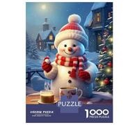 Puzzle Da 1000 Pezzi Per Adolescenti Puzzle Tea with Snowman Puzzle Per Adulti Giochi Rilassanti Che Migliorano La Memoria Regali Di Compleanno E Unici 38x26cm/1000pcs