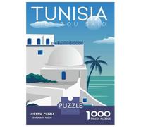 Puzzle Da 1000 Pezzi Per Adolescenti Puzzle Tunisia Sidi Bou Said Travel Puzzle Per Adulti Gioco Pratico Ma Divertente E Umoristico Aiuta Ad Allenare Il Cervello 52x38cm/1000pcs