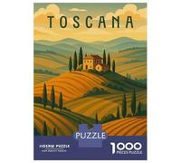 Puzzle Da 1000 Pezzi Per Adolescenti Puzzle Tuscany Travel Poster Italy - Rolling Hills & Cypress Roads Puzzle Per Adulti Giochi Rilassanti Ma Divertenti E Umoristici È Ideale Come Regalo 70x50cm/1000